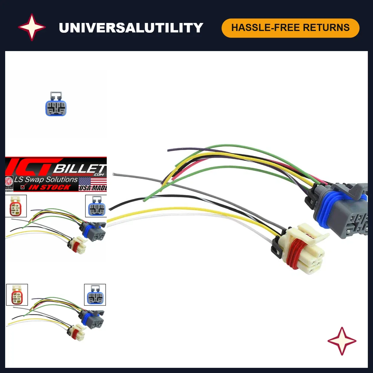 7-Wire Neutral Safety Reverse Light Connector Kit for GM 4L60E 4L80E 1995-2004