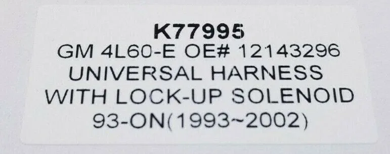 ,  for GM 4L60E Wire Harness w/ TCC Solenoid 1993-2002  Internal Wiring image 3