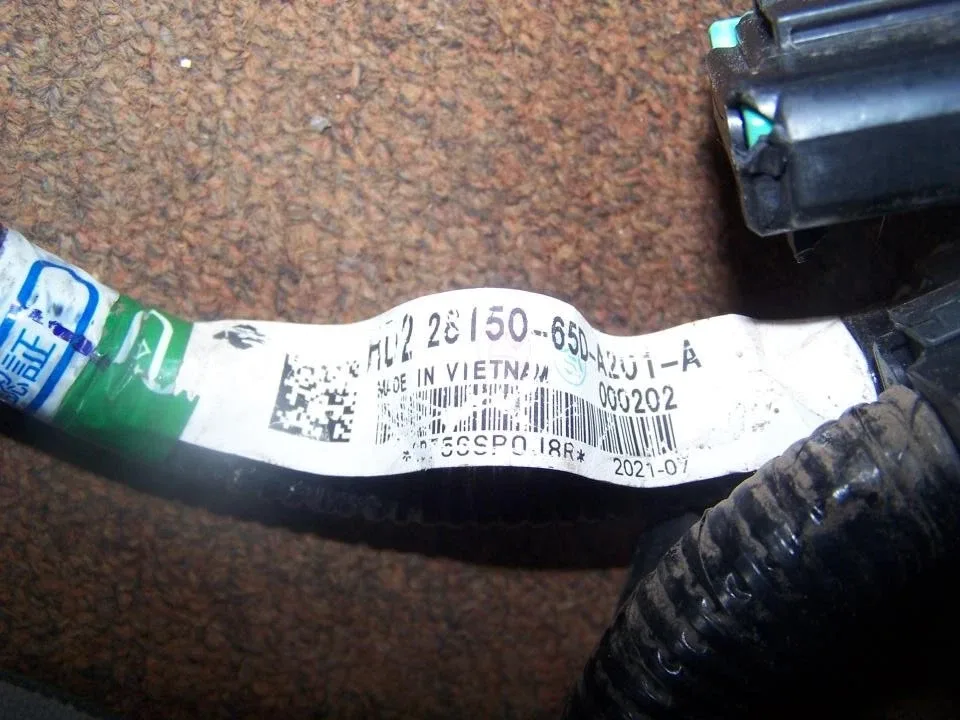 2022 Honda Civic Transmission Wire Harness ID Tag 26150-65D-A201-A image 2