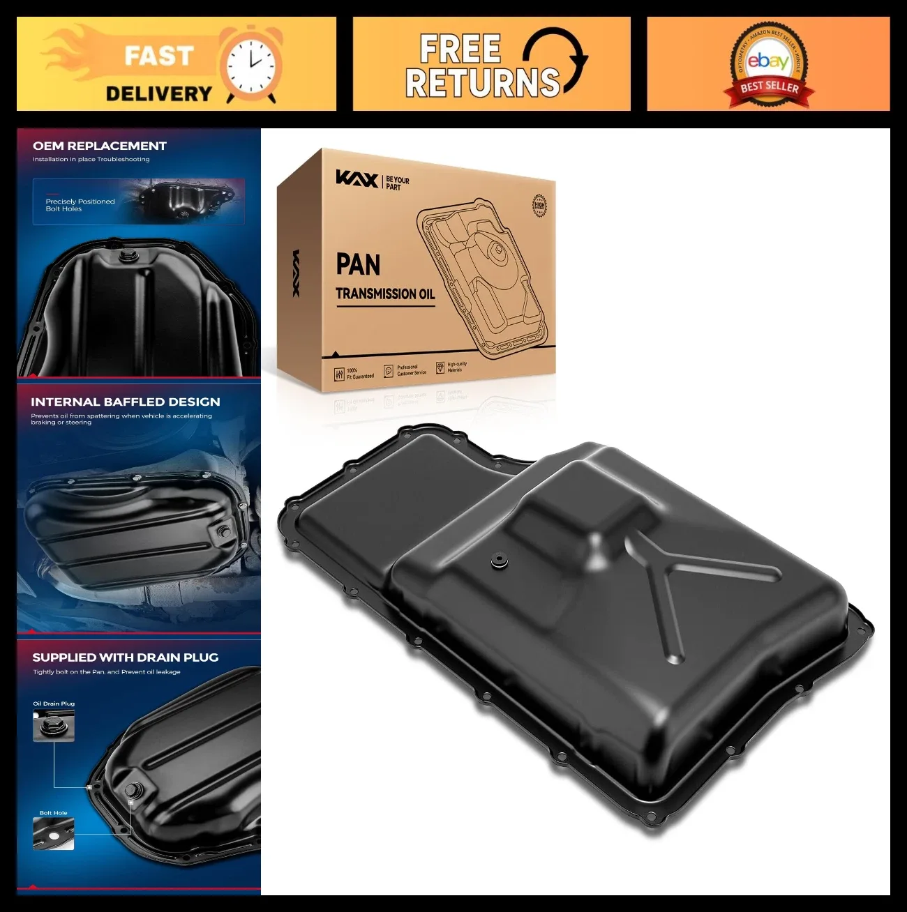 Transmission Oil Pan for Ford F-250 F-350 F-450 F-550 E-350 E-450 Super Duty