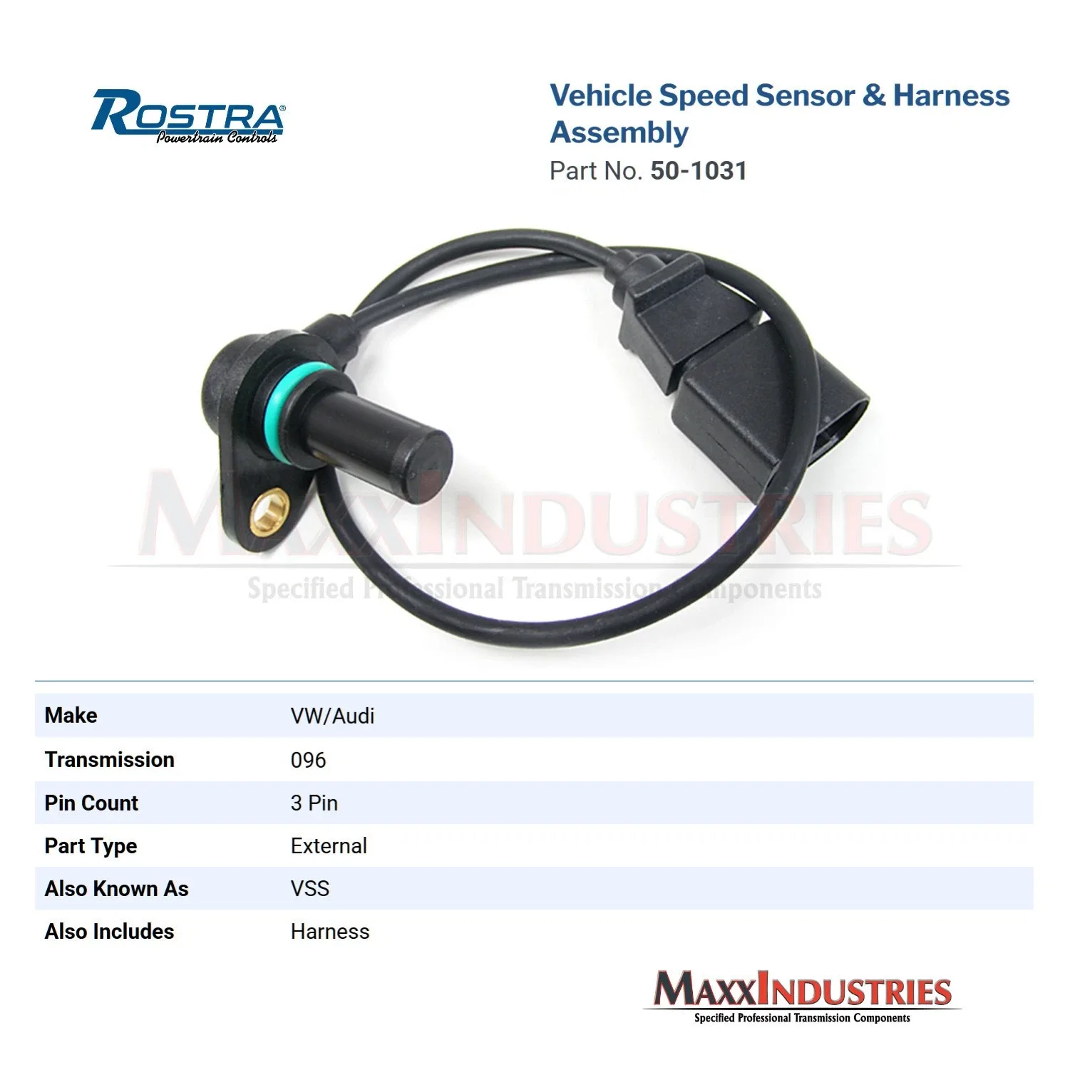 1999-2006 Volkswagen Output Speed Sensor & 12" Harness - 50-1031 image 2