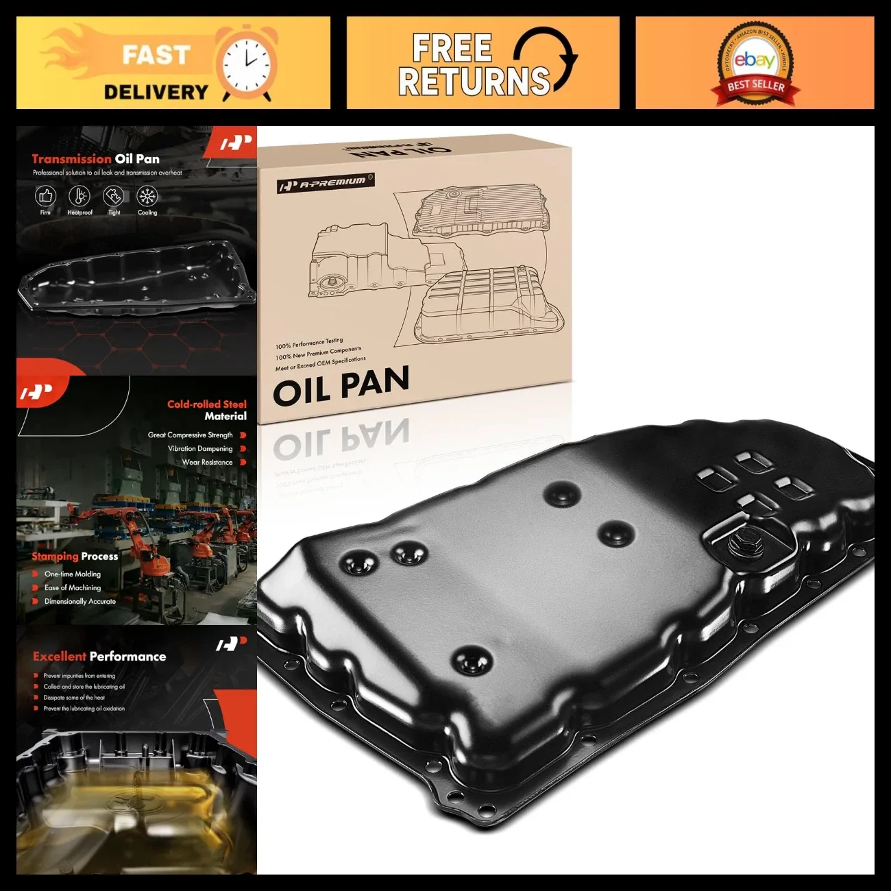 Automatic CVT Transmission Oil Pan with Drain Plug - High-Quality Replacement Pa