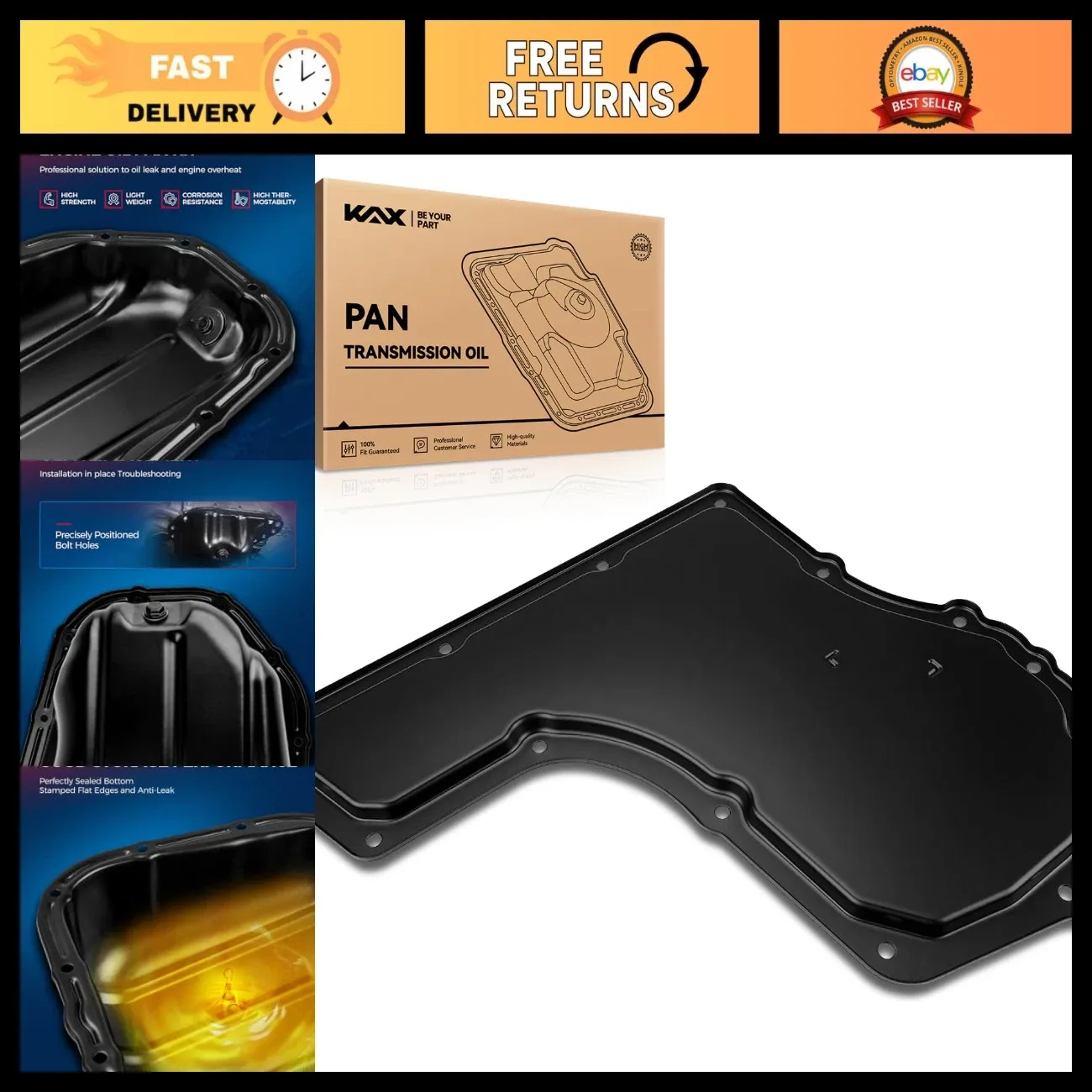 Transmission Oil Pan Compatible with Cobalt, Malibu, HHR, G6, Ion, Vue - Durable