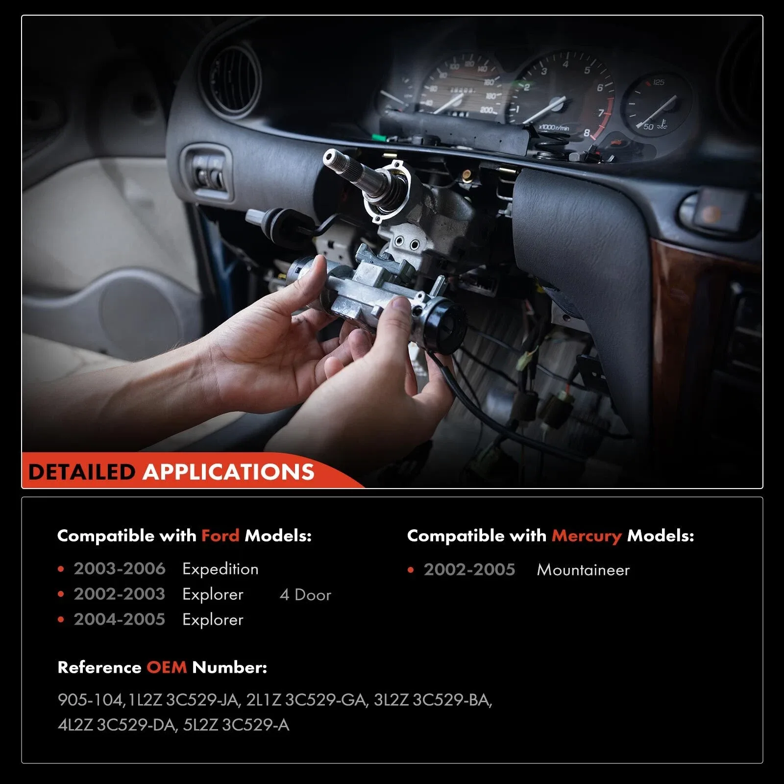 Steering Column Shifter Lever Bracket Repair Kit for Ford Explorer Expedition image 3