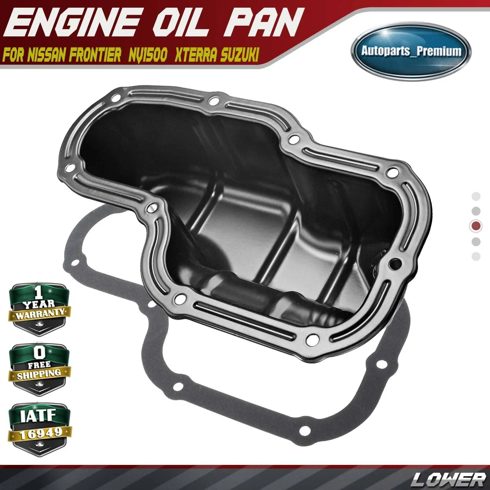 Lower Engine Oil Pan w/ Gasket for Nissan Frontier 05-19 Pathfinder Xterra 4.0L