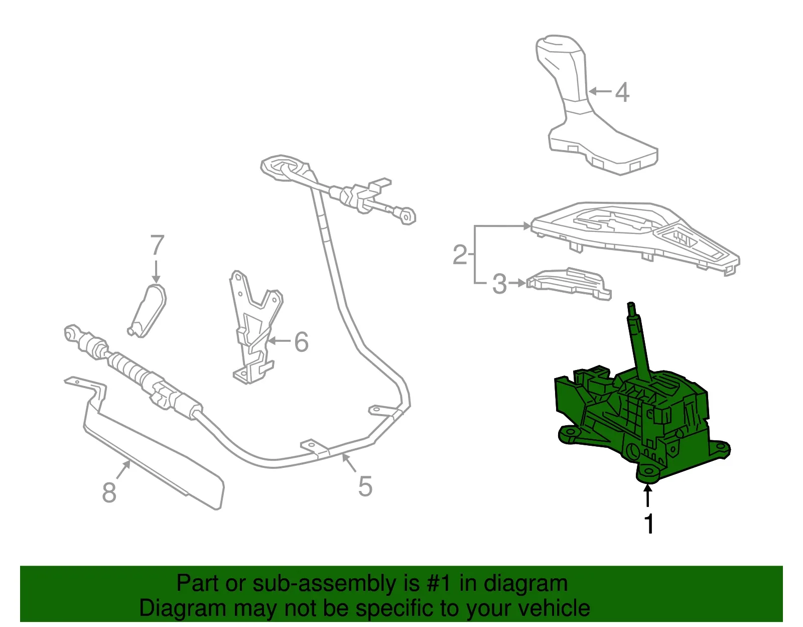 Genuine GM Automatic Transmission Shift Lever Assembly 84588250 image 2