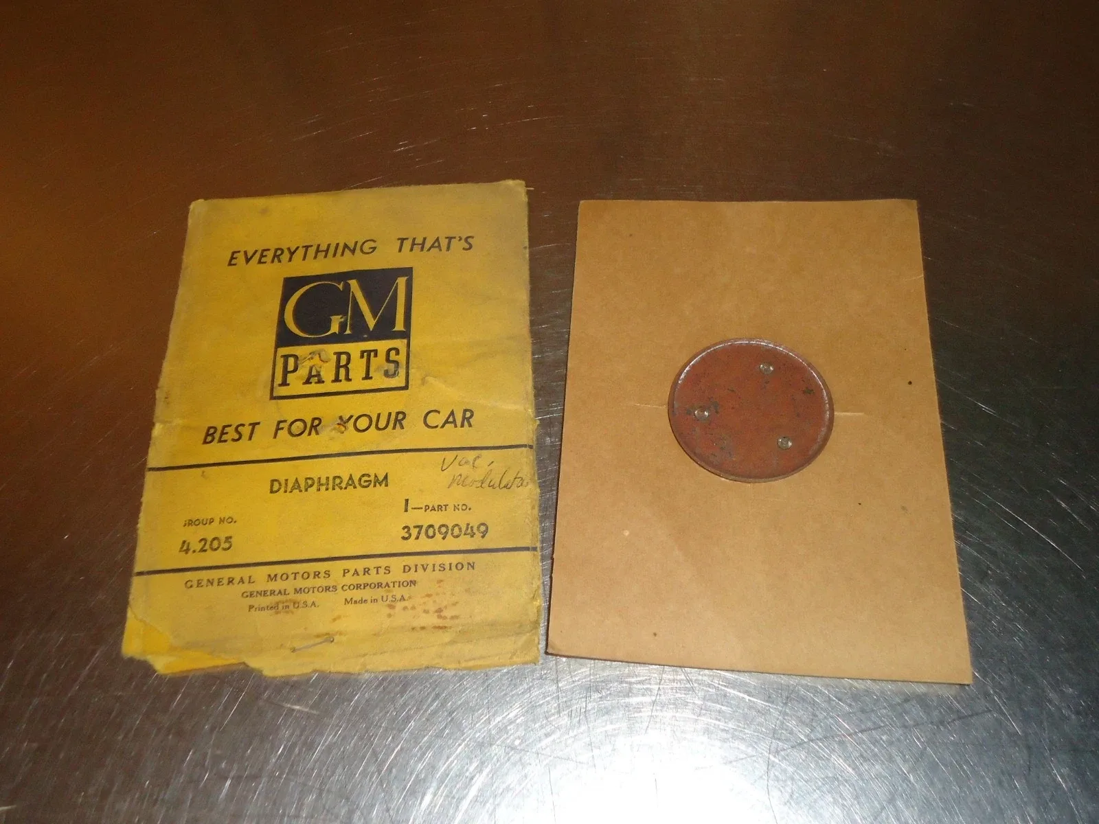 New NOS GM Powerglide Transmission Vacuum Modulator Diaphragm 3709049 Corvette image 2