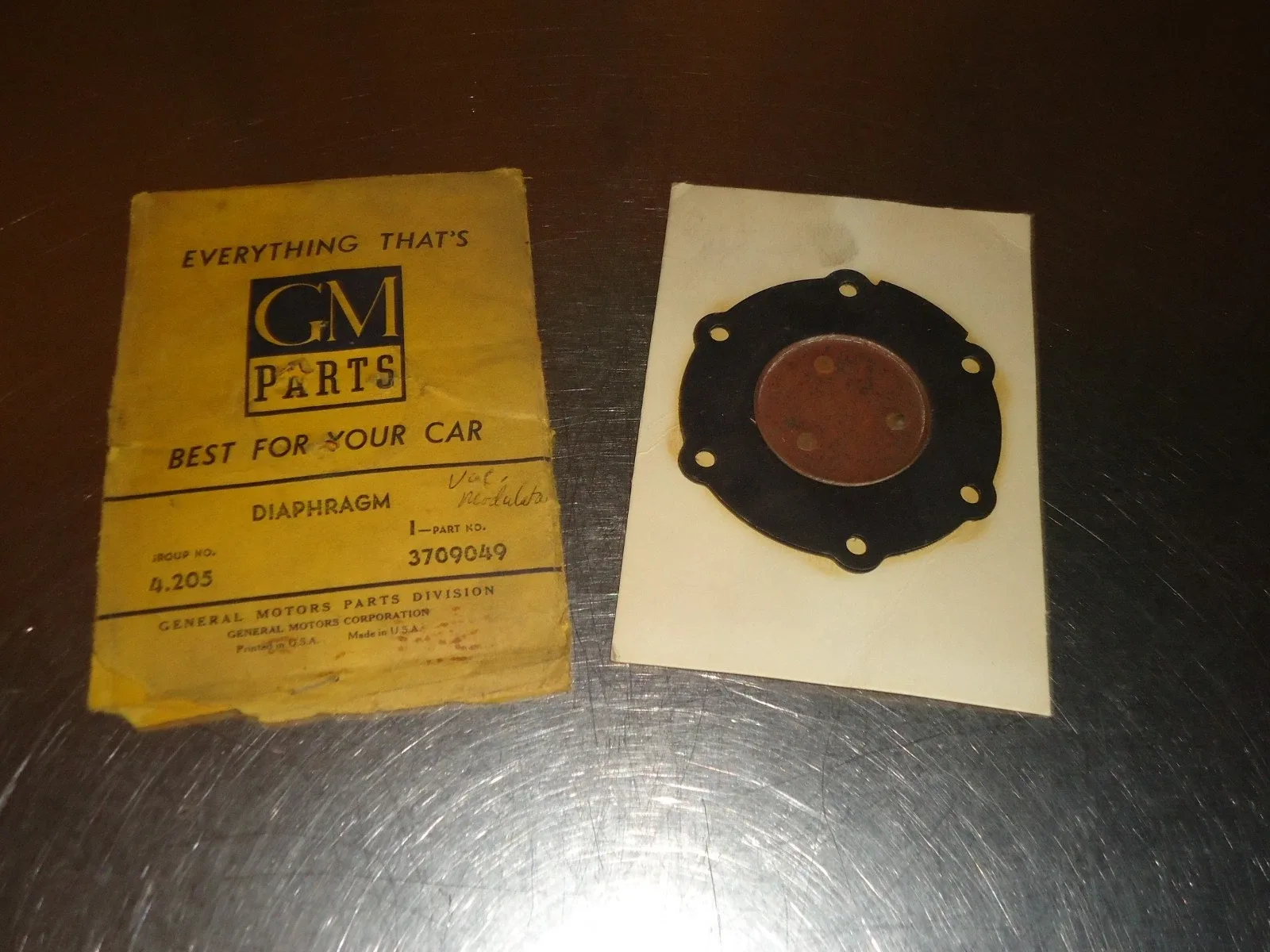 New NOS GM Powerglide Transmission Vacuum Modulator Diaphragm 3709049 Corvette