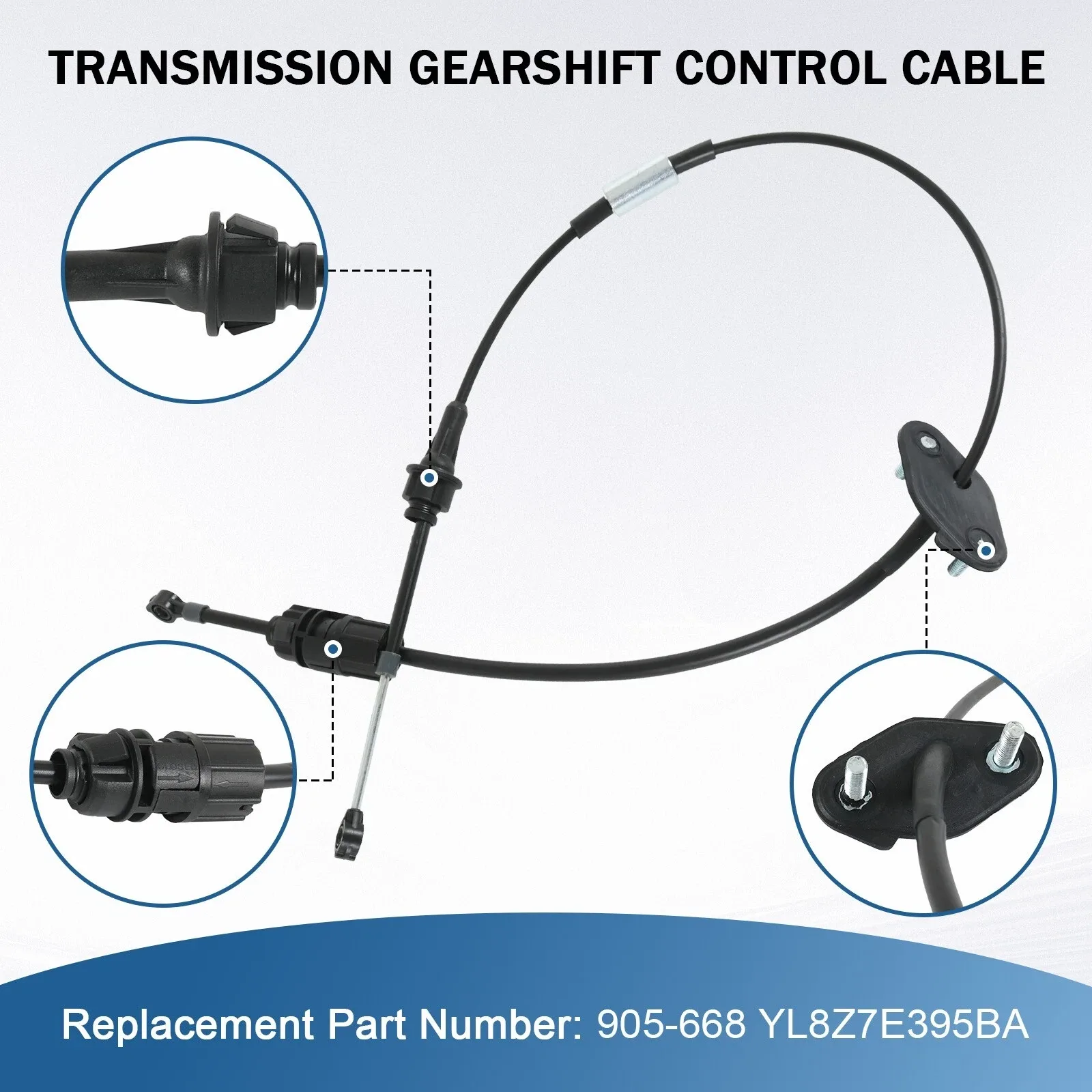 For Ford F150 Expedition 4R70W Transmission Shift Control Cable YL8Z-7E395-BA image 3