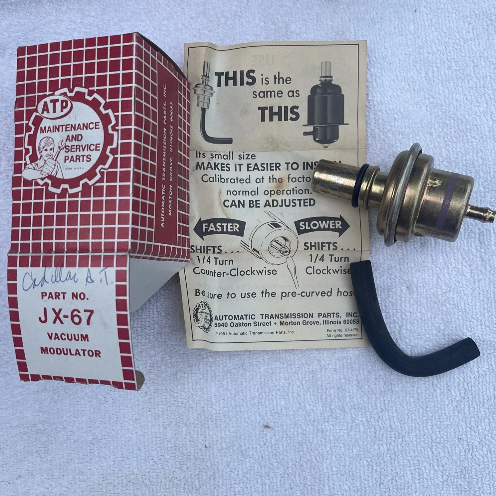 NOS 1973-84 Olds Pontiac Chevy JX-67 TRANSMISSION VACUUM MODULATOR Gm 3033639