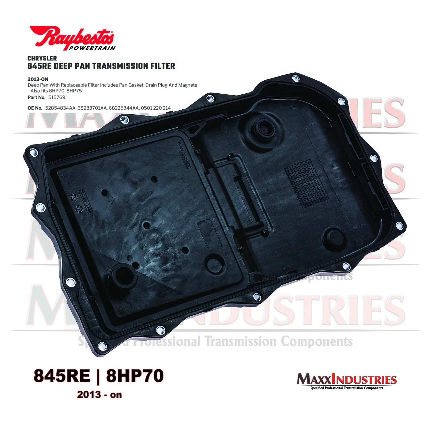 for RAM JEEP Charger 8sp Transmission Pan-Filter-Gasket Combo 845RFE 8HP70 image 3