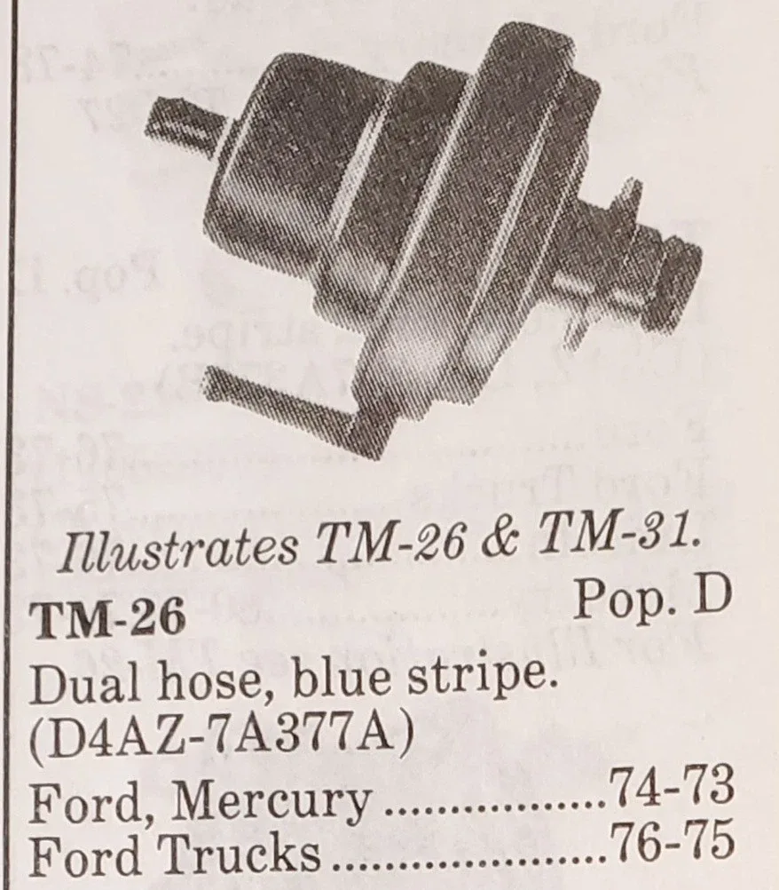 Standard TM-26 Transmission Vacuum Control Module 1973-74 Ford & Mercury image 3