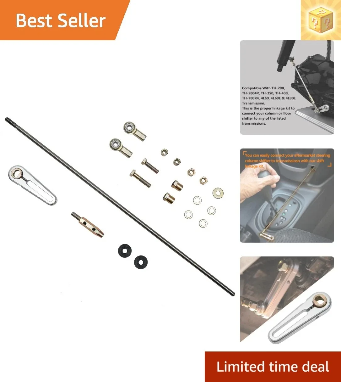 ACA-1800 Adjustable Column Shift Linkage Kit - Durable Billet Aluminum for GM