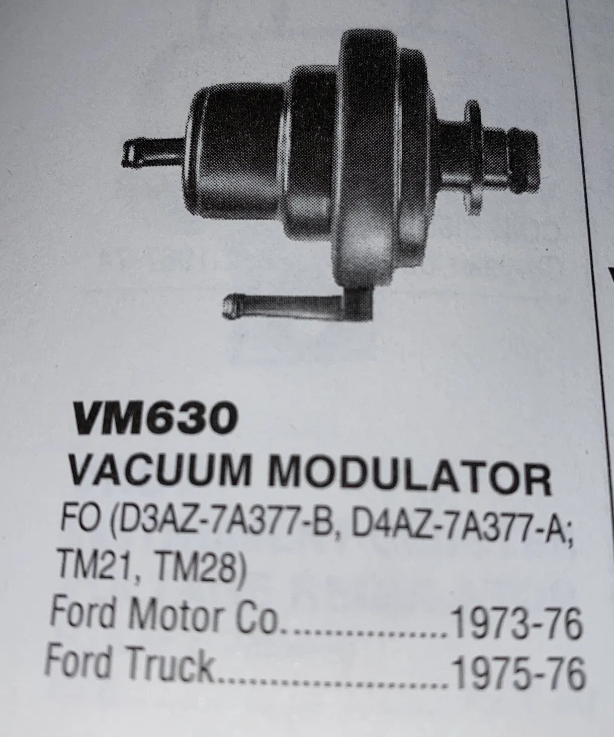 Kem VM630 Automatic Transmission Modulator Valve-Transmission Vacuum Modulator image 2