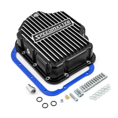 Chevy TH400 Black Aluminum Finned High-Volume Transmission Oil Pan - Speedmaster 221.1021