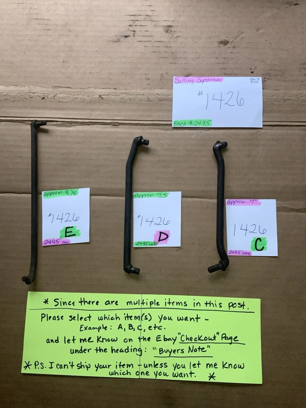 Automatic Transmission Shift Linkage, SELLING SEPARATE, All Different Lengths image 3