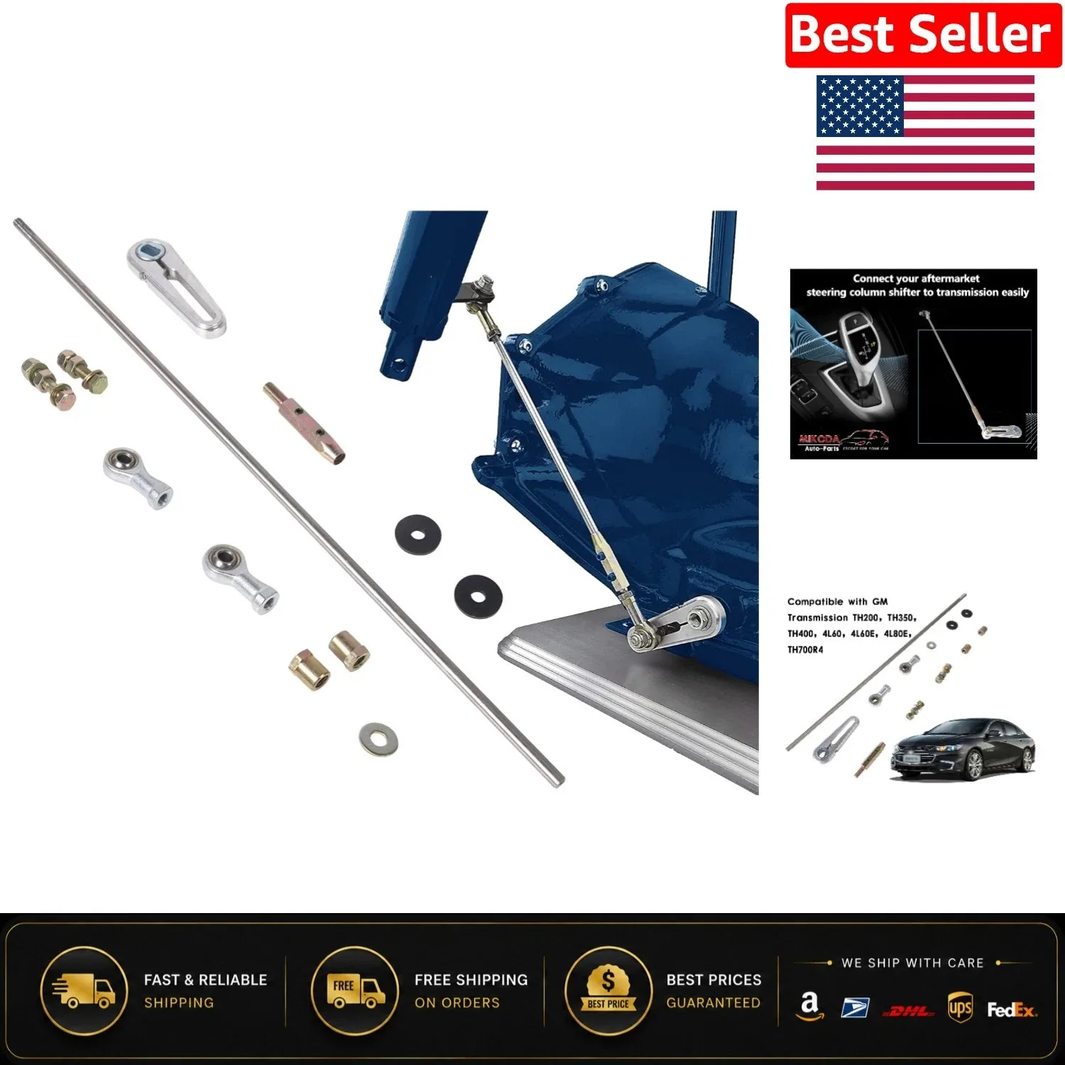 Corrosion-Resistant Shift Linkage Kit for GM TH200, TH400, 4L60E Transmissions