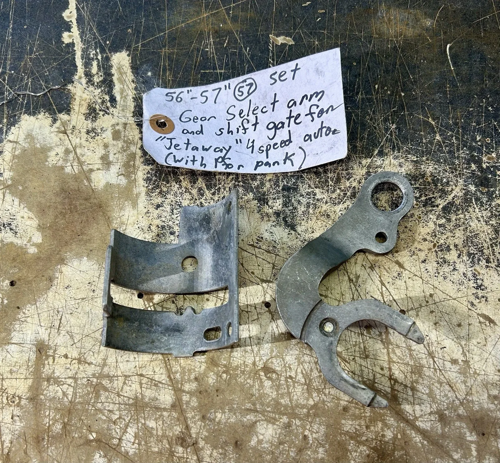 1956 - 1957 PONTIAC “JETAWAY” AUTO. TRANS. SHIFT GATE & SHIFT ARM (OEM USED SET) image 2
