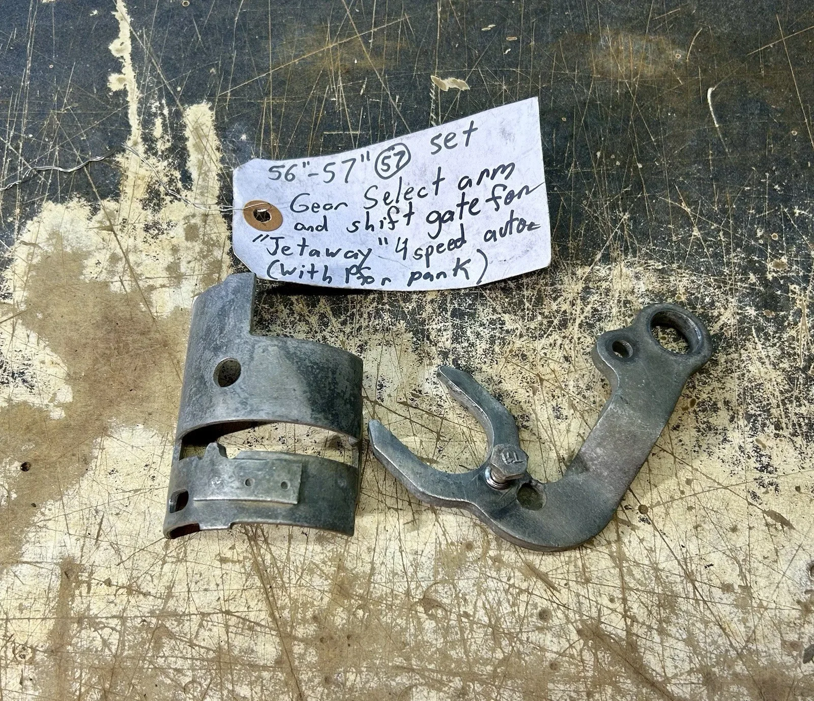 1956 - 1957 PONTIAC “JETAWAY” AUTO. TRANS. SHIFT GATE & SHIFT ARM (OEM USED SET) image 3