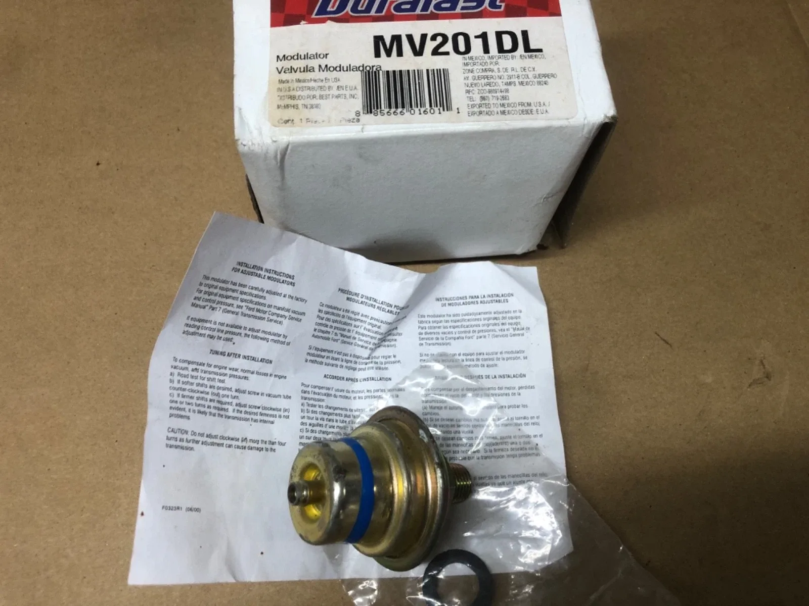 C6 Transmission Vacuum Modulator BLUE Stripe THREADED DURALAST MV201DL NEW image 3