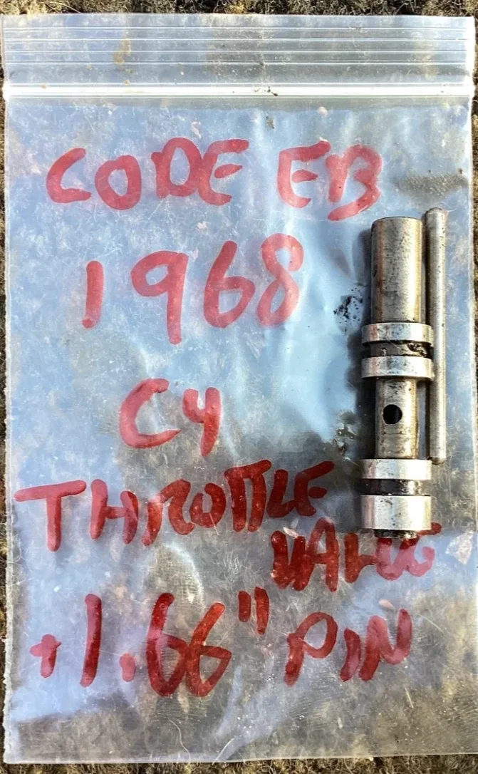 1968 Ford C4 Auto Trans  OEM Used    Vacuum Modulator Pin 1.66” & Throttle Valve