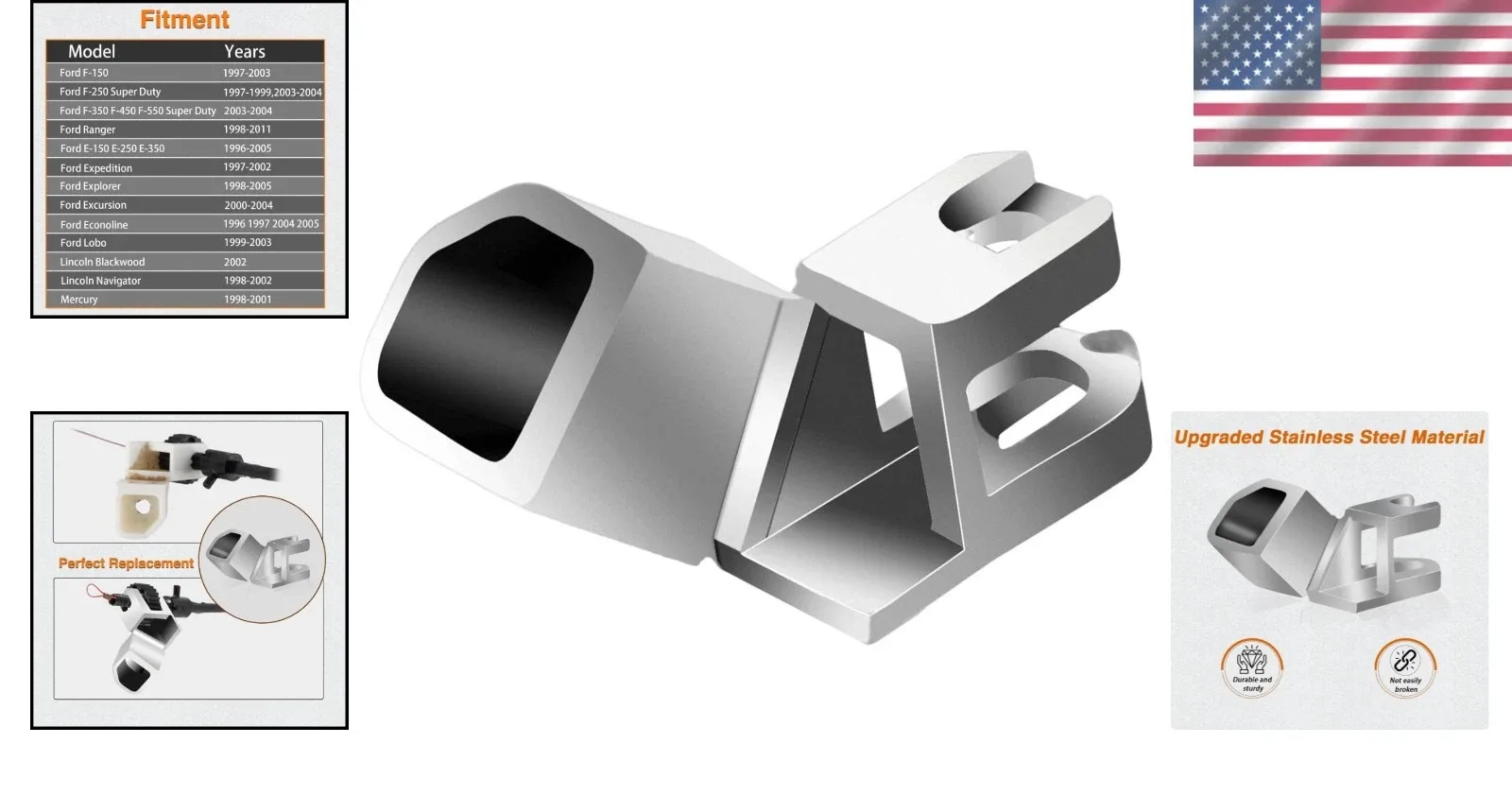 Stainless Steel Replacement for Ford Transmission Shift Bracket - Easy Install! image 2