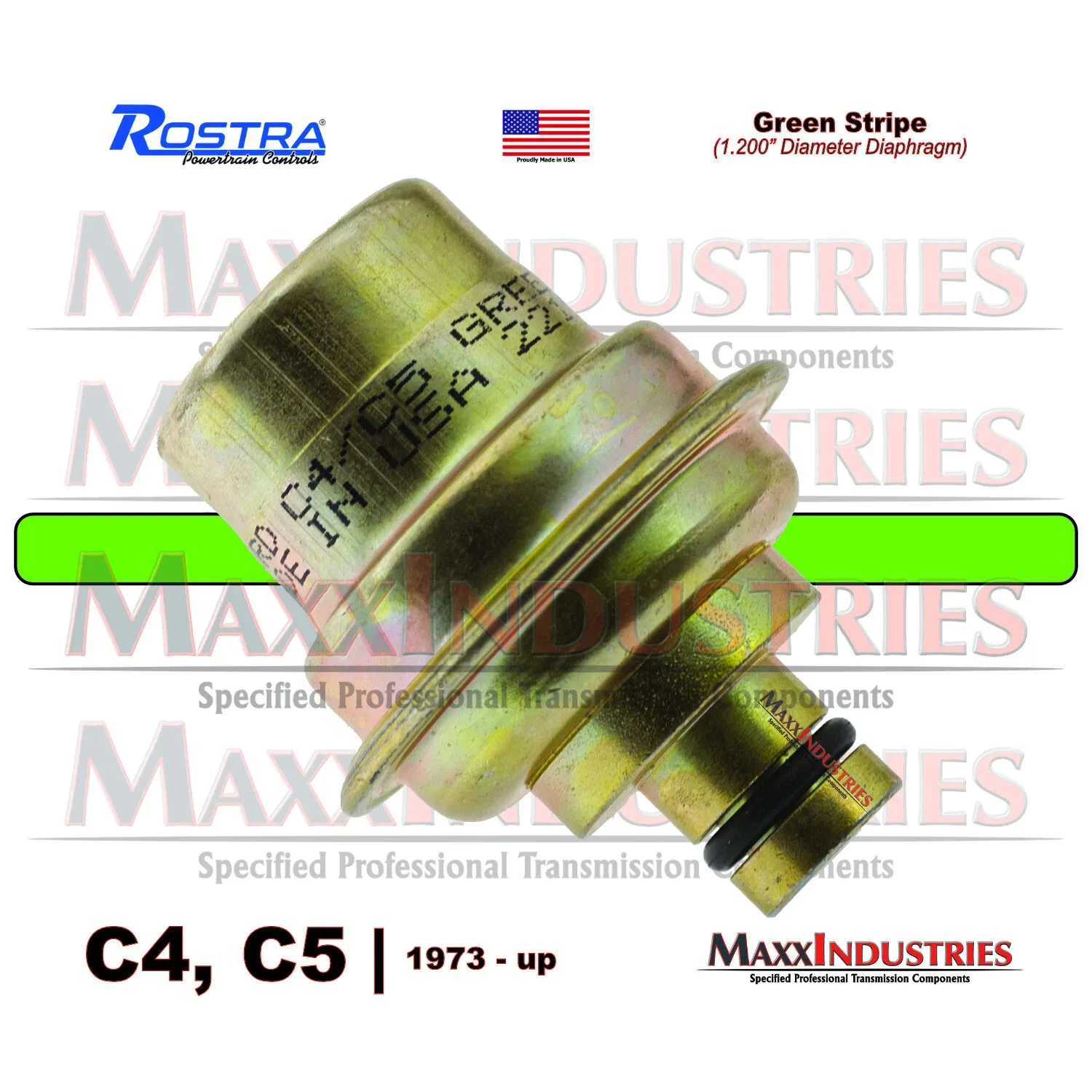 1973-up C4 C5 Transmission Vacuum Modulator Green Stripe image 2