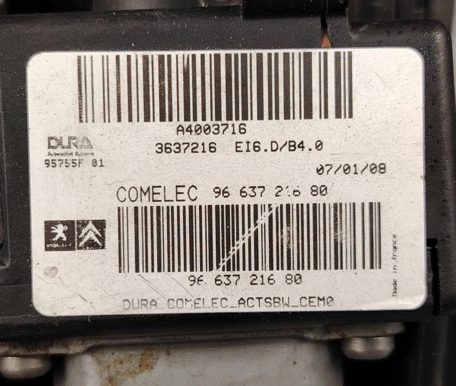 9663721680 PEUGEOT CITROEN 20TS31 TRANSMISSION GEARBOX AUTOM CONTROL ACTUATOR image 2