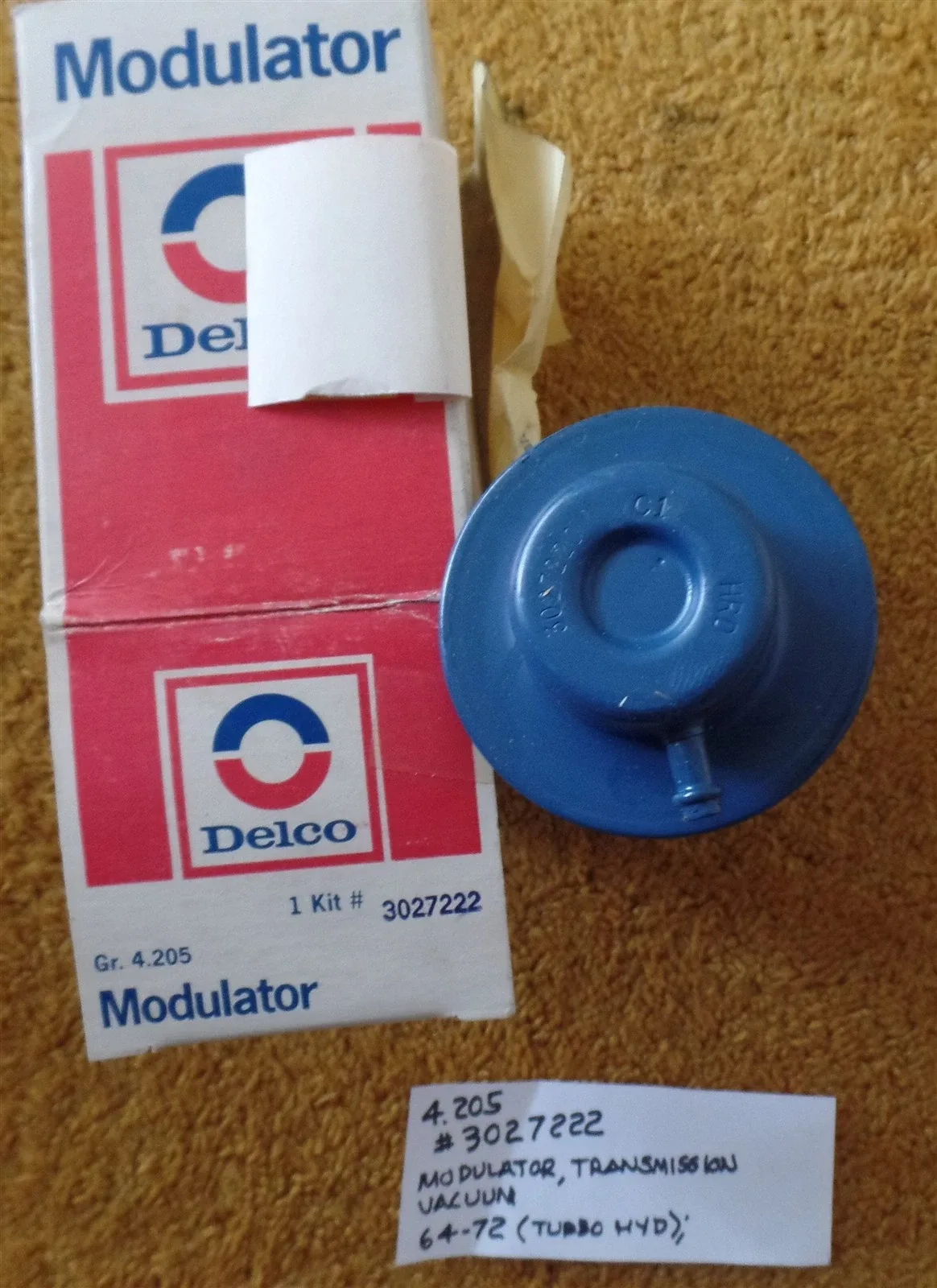 1964-72 Cadillac Turbo Hydramatic Vacuum Modulator NOS 3027222 image 3