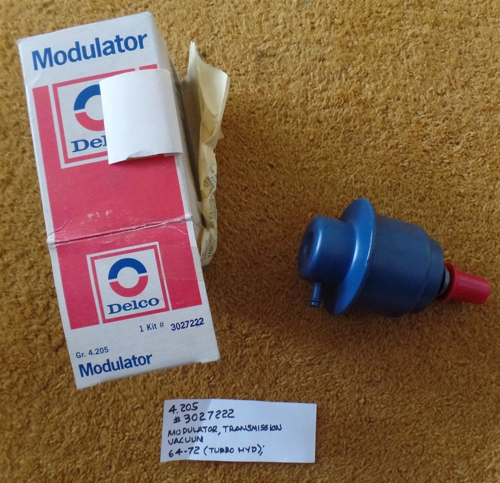 1964-72 Cadillac Turbo Hydramatic Vacuum Modulator NOS 3027222