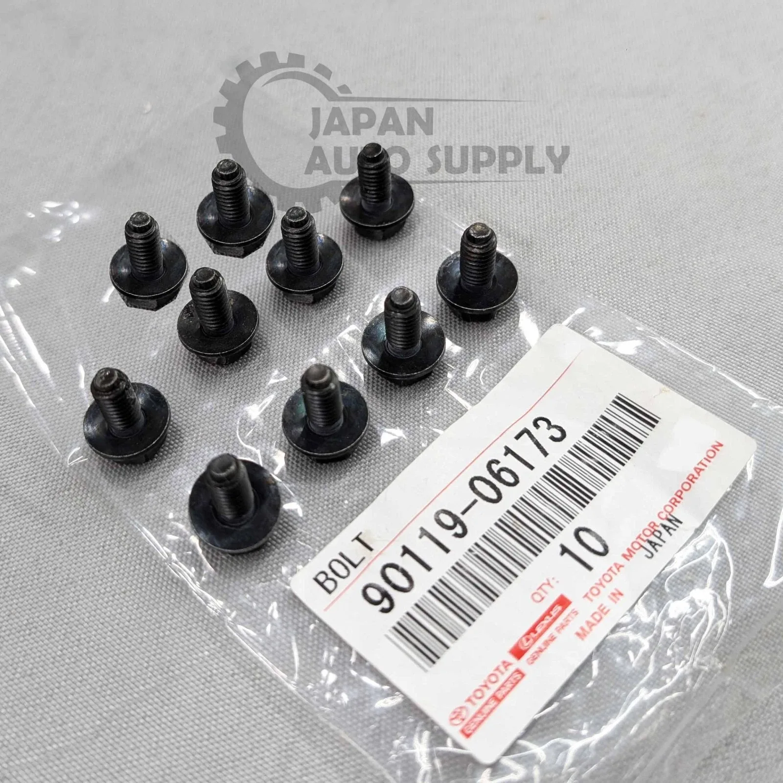 Toyota Transaxle Oil Pan Bolt Set (10) MPN 90119-06173 — Fits 4Runner / Sienna / RAV4 / Tacoma
