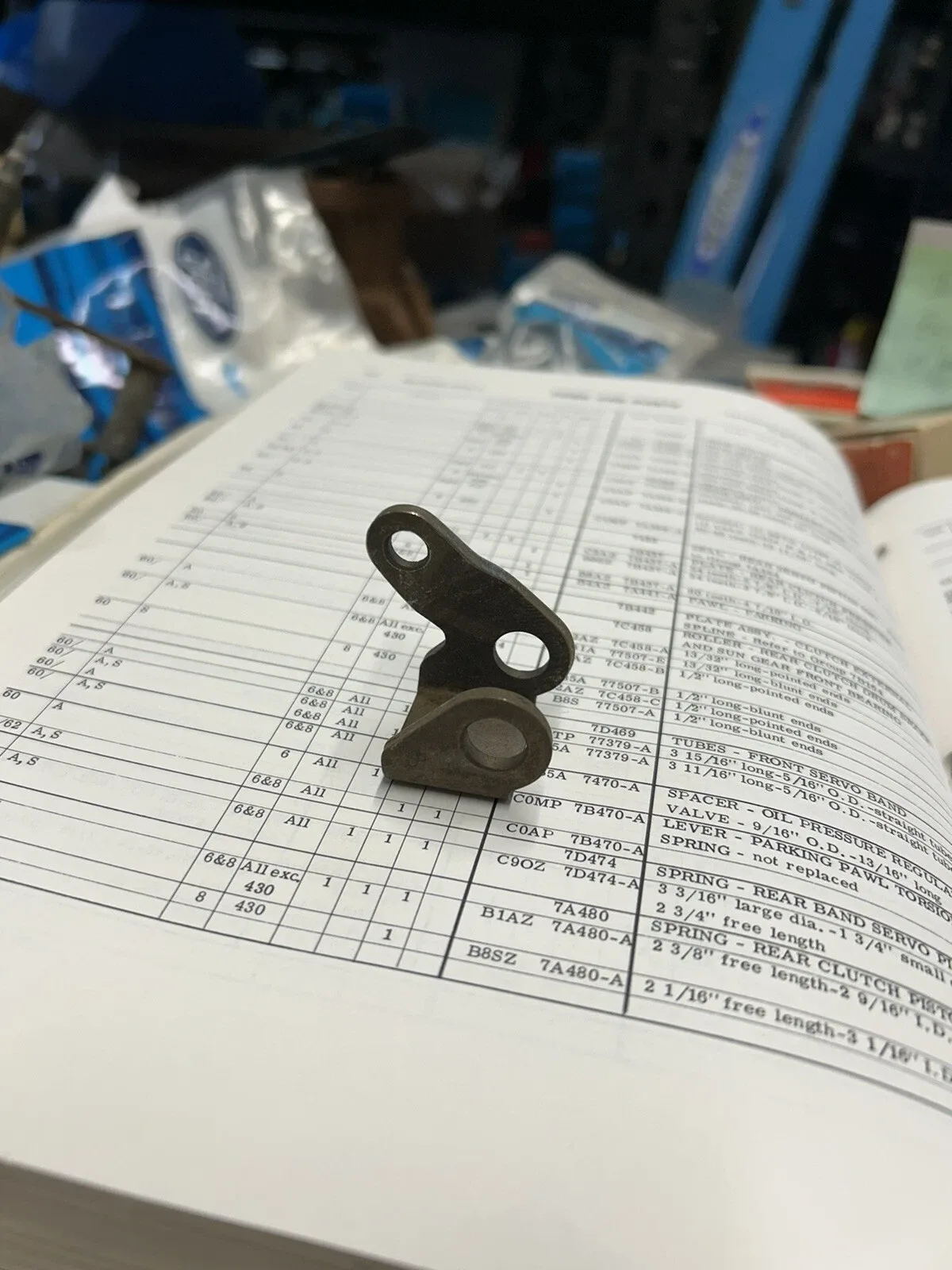 1960 FORD GALAXIE NOS PARKING PAWL LEVER C/M TRANNY FM COMP-7B470-A 6 CYL image 2