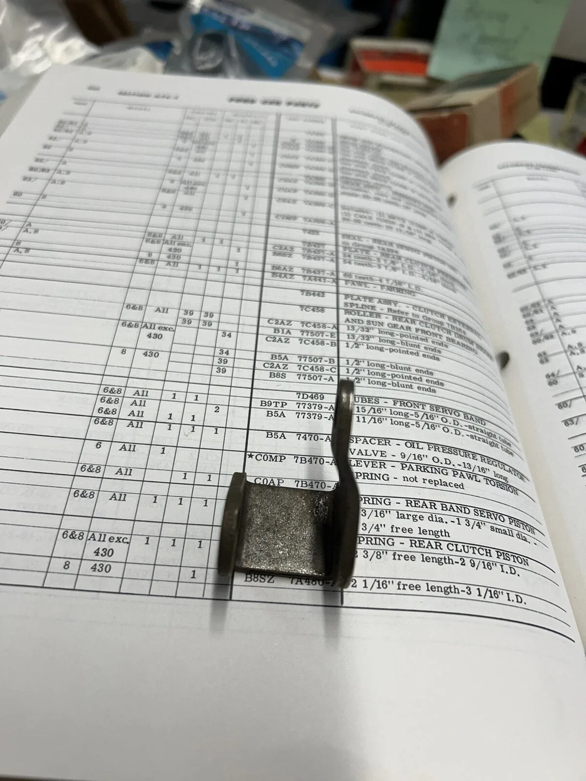 1960 FORD GALAXIE NOS PARKING PAWL LEVER C/M TRANNY FM COMP-7B470-A 6 CYL image 3