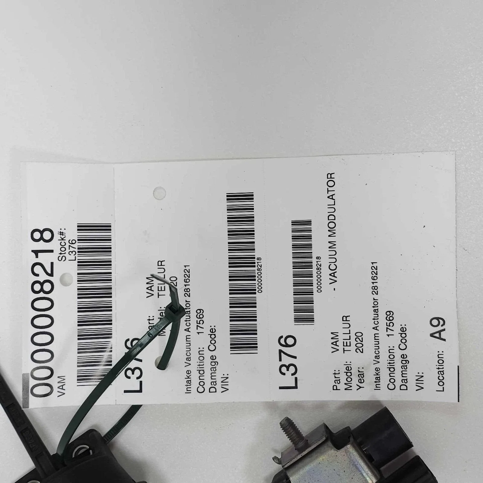 2020 KIA TELLURIDE Vacuum Modulator Intake Vacuum Actuator 2816221 image 4