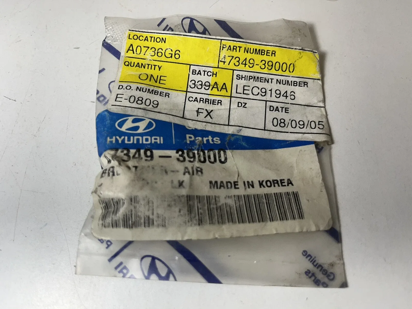 Genuine OEM Hyundai 47349-39000 AutoTrans Air Breather 2000-2006 Santa Fe NOS