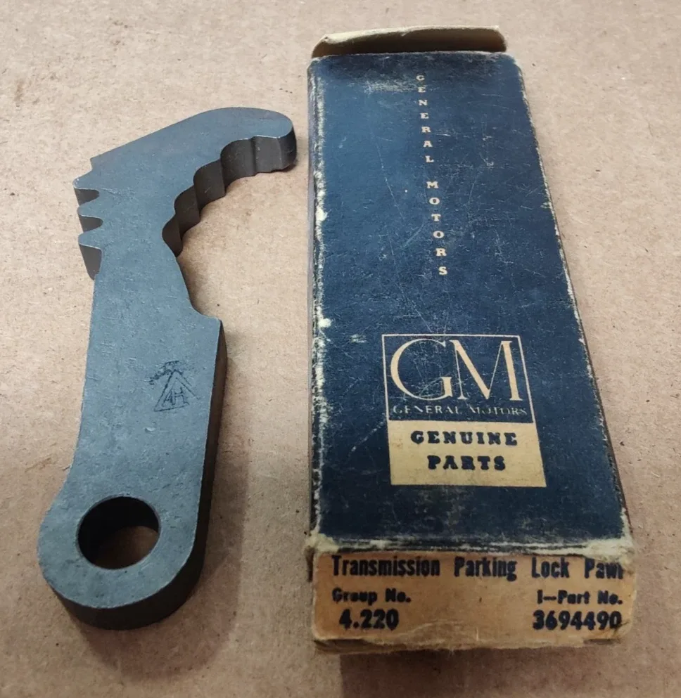 NOS OEM 1950-57 Chevy P.G. Transmission Parking Lock Pawl 3-Teeth GM 3694490
