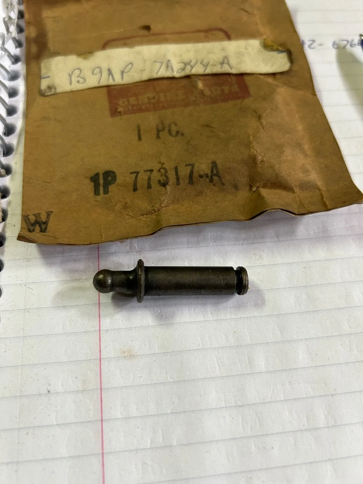 1959 FORD PARKING PAWL PIN AUTOMATIC TRANSMISSION B9AP-7A244-A NEW OEM image 2