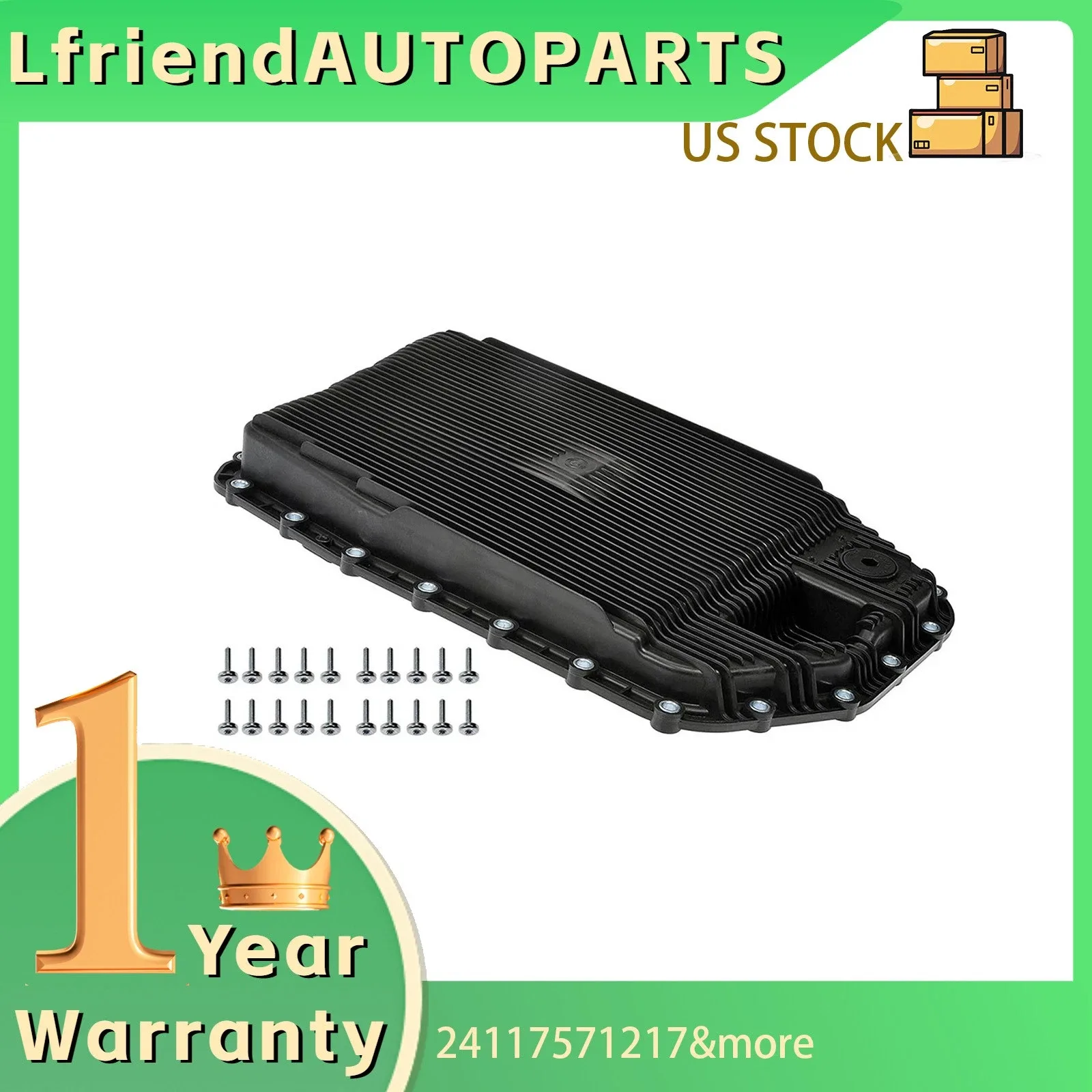 2005-2013 BMW 3/5/X3/X5 6-Speed Automatic Transmission Oil Pan Gasket & Screws (24117571217)