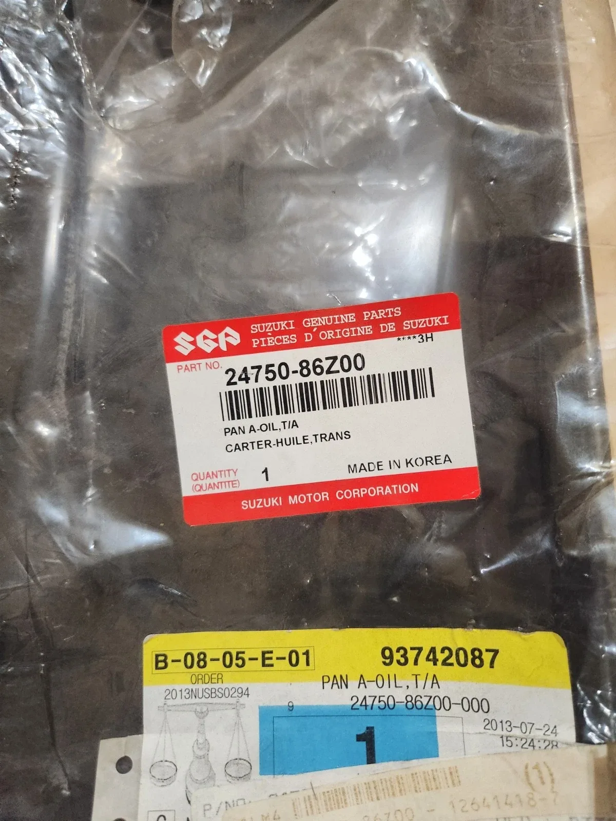 24750-86Z00 Suzuki Automatic Transmission Oil Pan