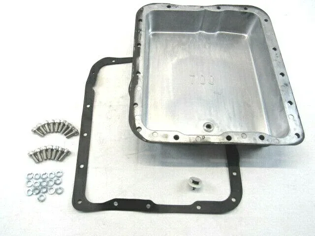 Aluminum GM 700R4 / 4L60 Finned Transmission Oil Pan Black E45303BK image 2