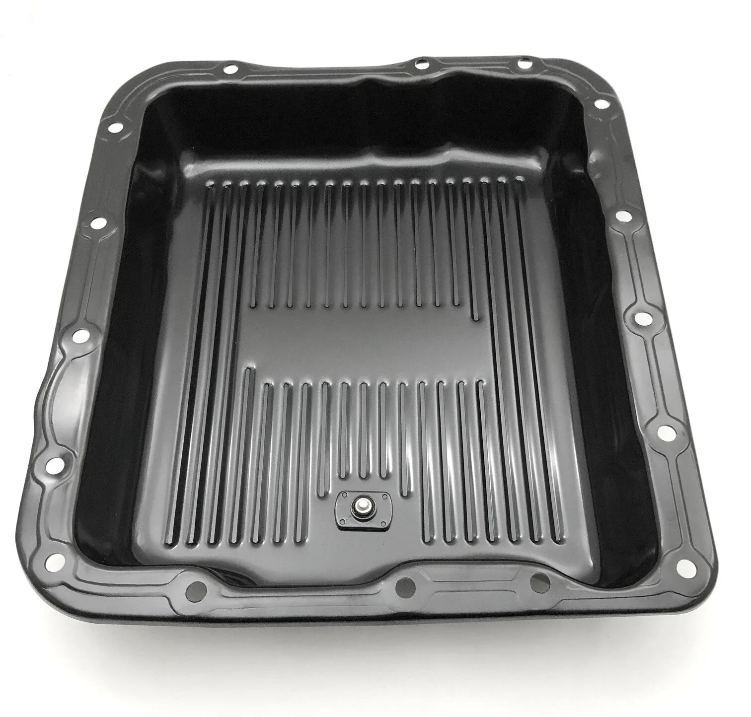 GM 700R4 4L60 Transmission Pan Steel Stock Capacity Chevy Hot Rod Kit Black image 3