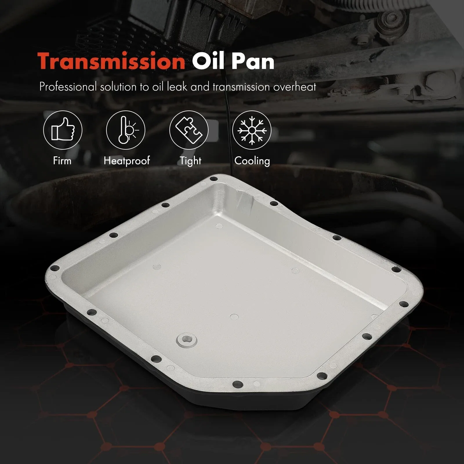 Black Transmission Oil Pan for GM TH250 TH250C TH350 TH350C 2-1/4 Inch Pan Depth image 3