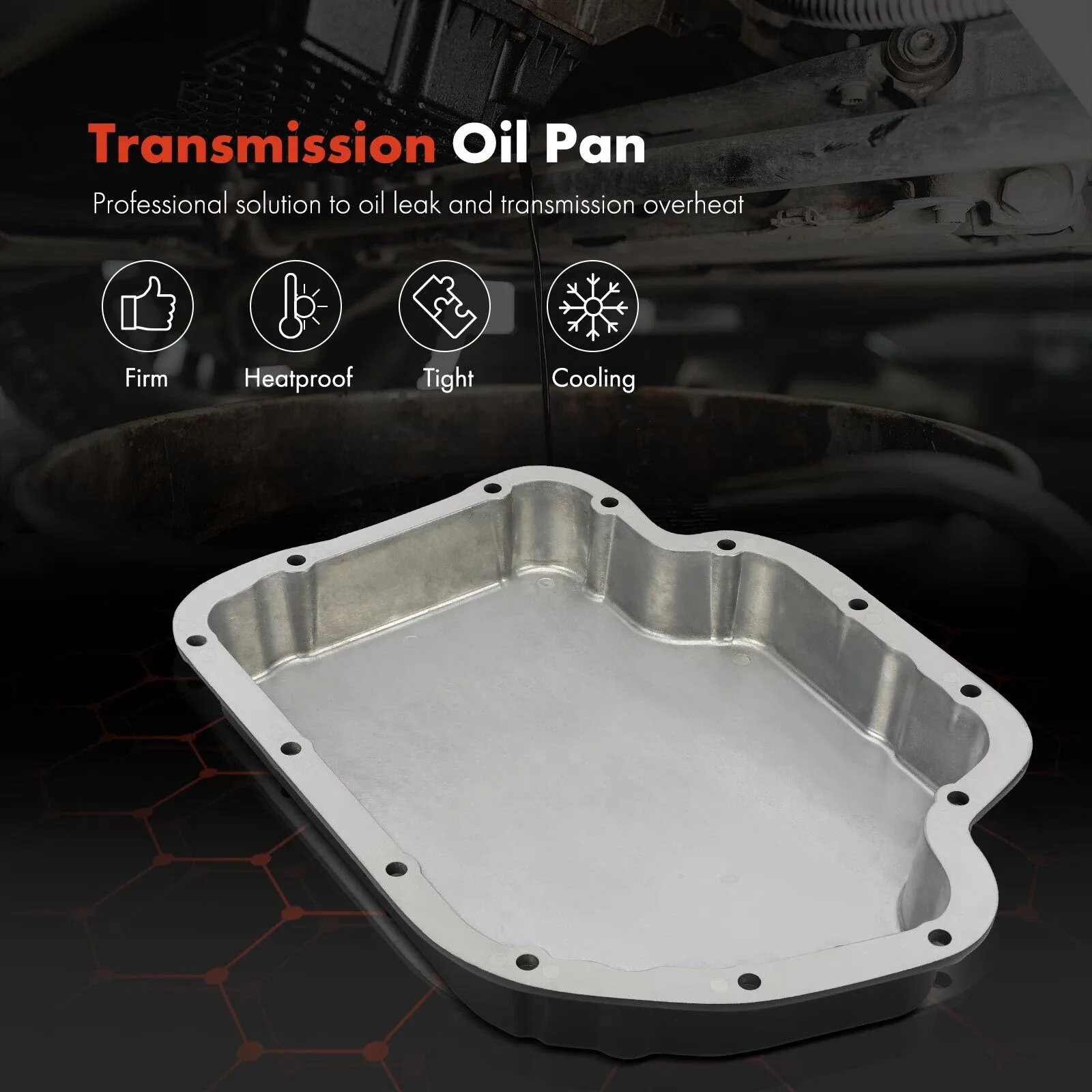New Finned Aluminum Black Transmission Oil Pan for GM TH400 2-3/8 Inch Pan Depth image 3