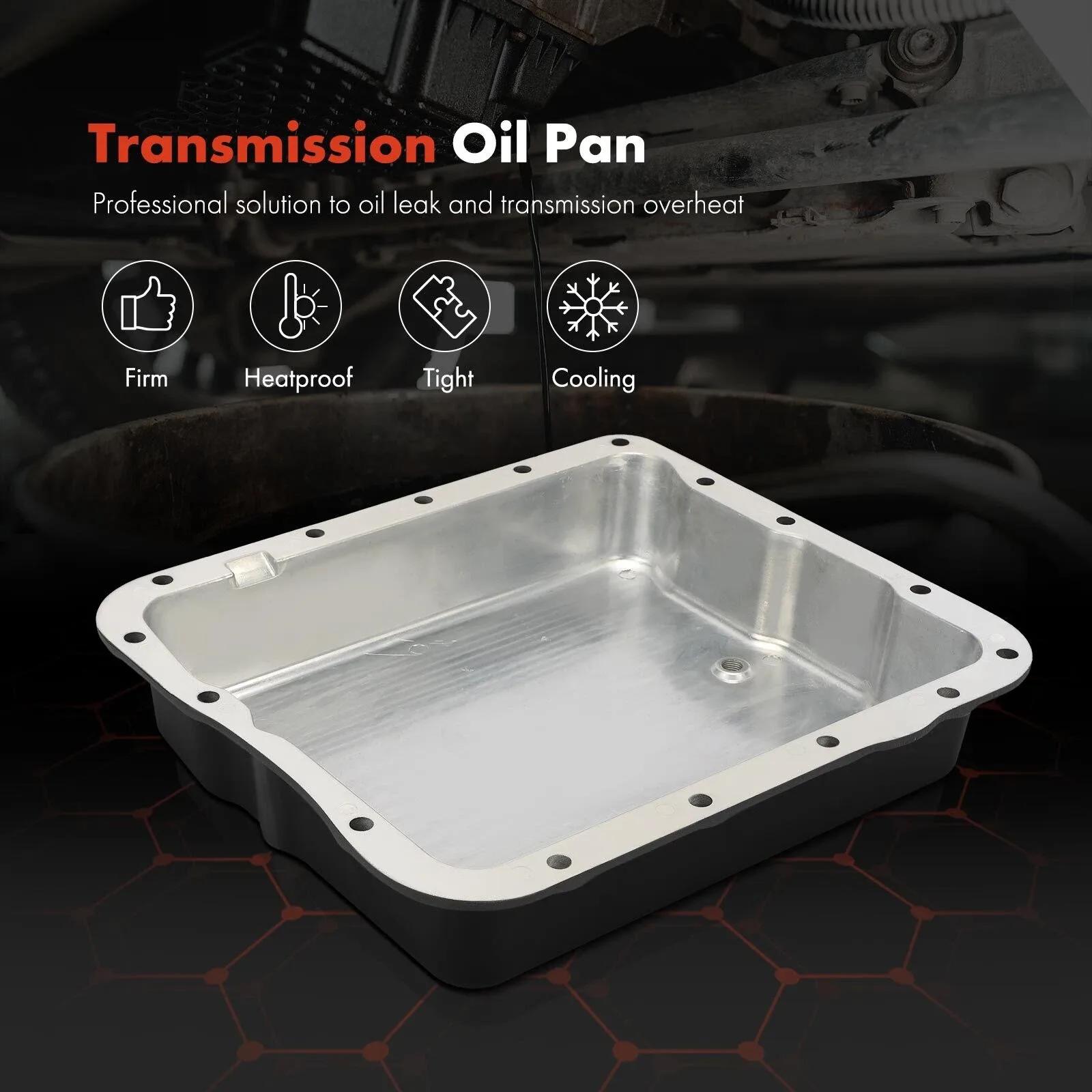Finned Aluminum Transmission Oil Pan for GM 700R4 4L60 4L60E 2-5/8" Pan Depth image 3