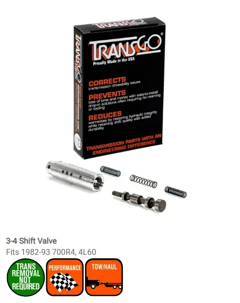 Transgo 3-4 Shift Valve Kit for GM 700R4 / 4L60-T MPN 7-4-V image 3