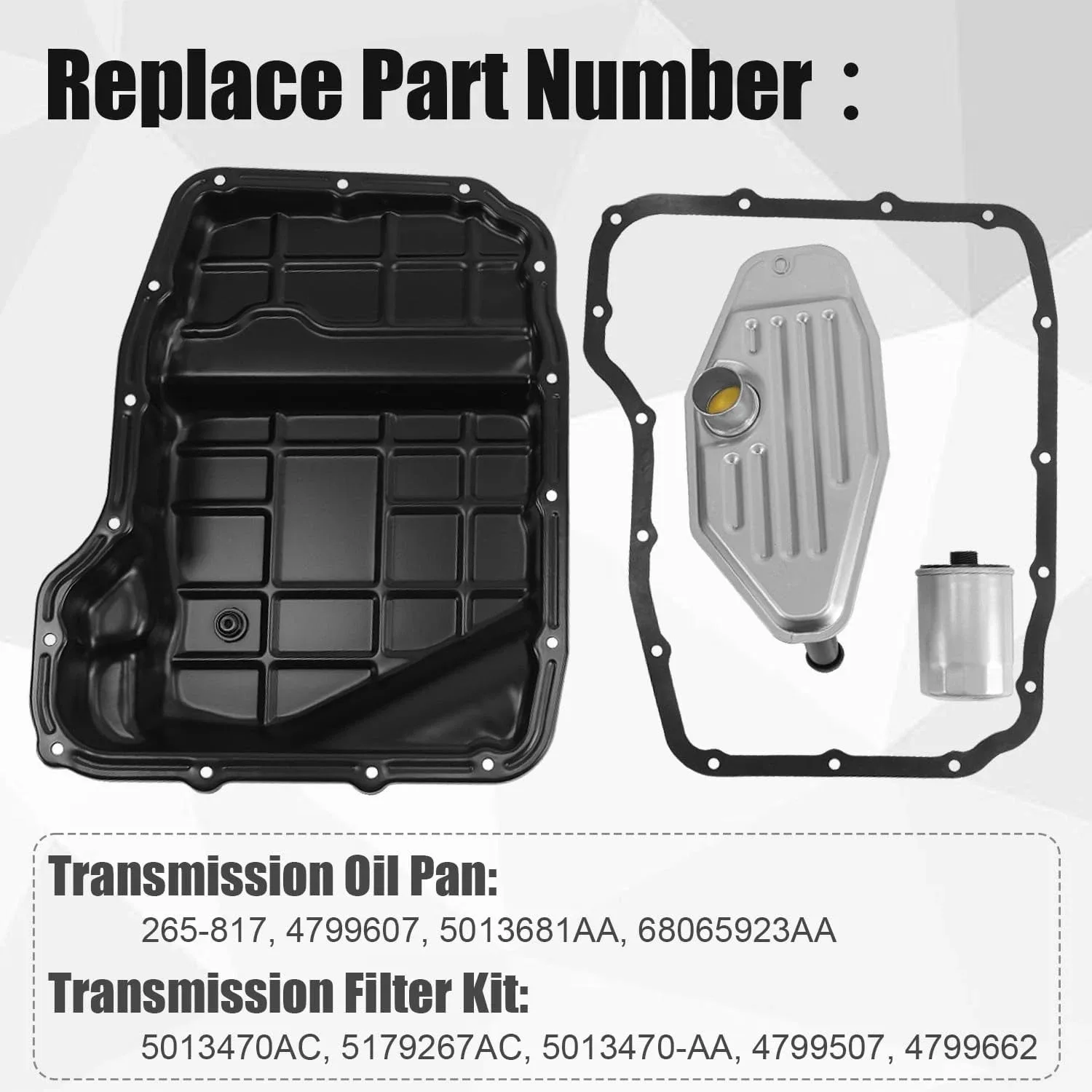 45RFE 545RFE 68RFE Transmission Oil Pan Kit with Trans Oil Filter Compatible image 2