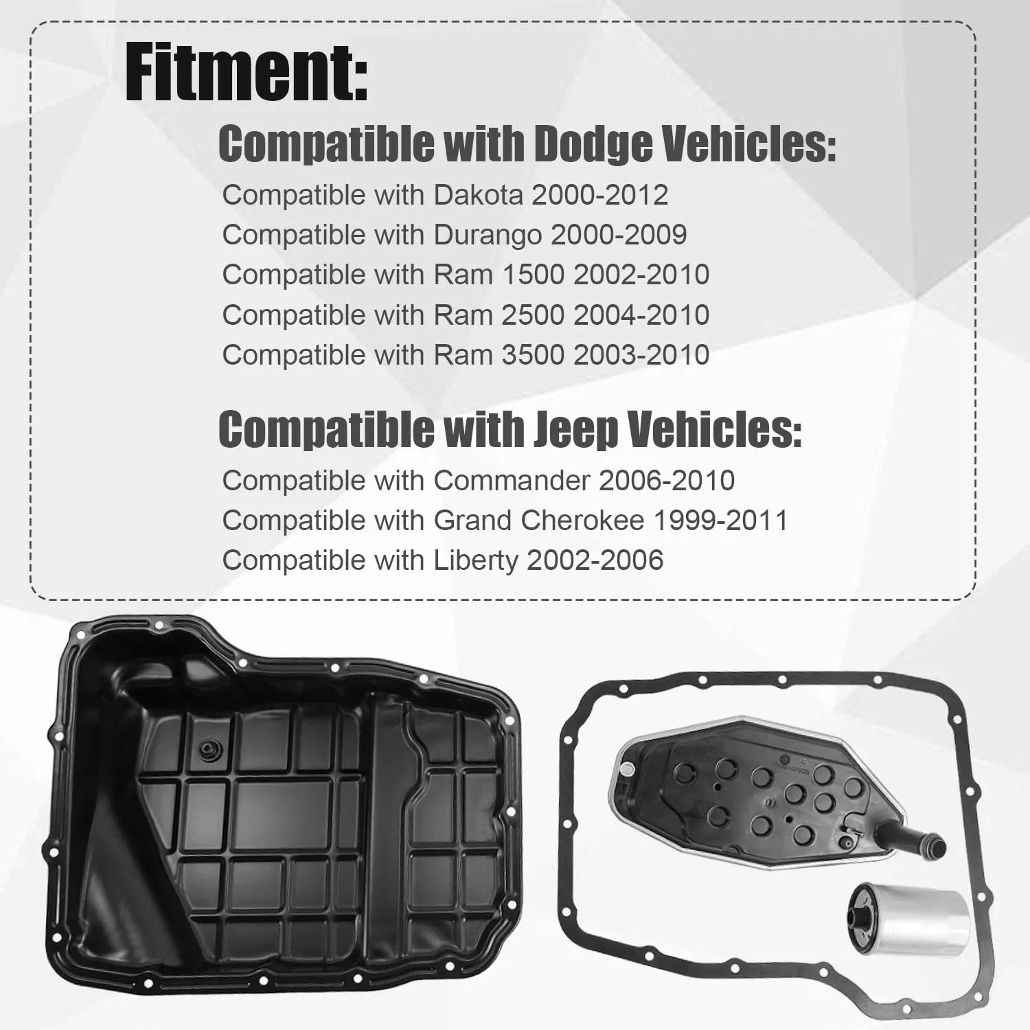 45RFE 545RFE 68RFE Transmission Oil Pan Kit with Trans Oil Filter Compatible image 3