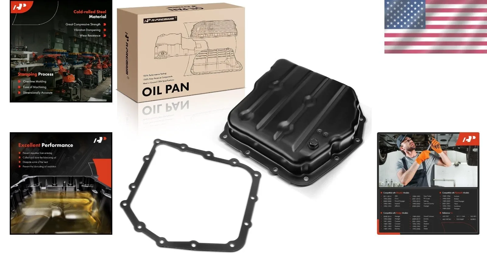 Vehicle-Specific Transmission Oil Pan with Drain Plug for Dodge/Chrysler Models image 2