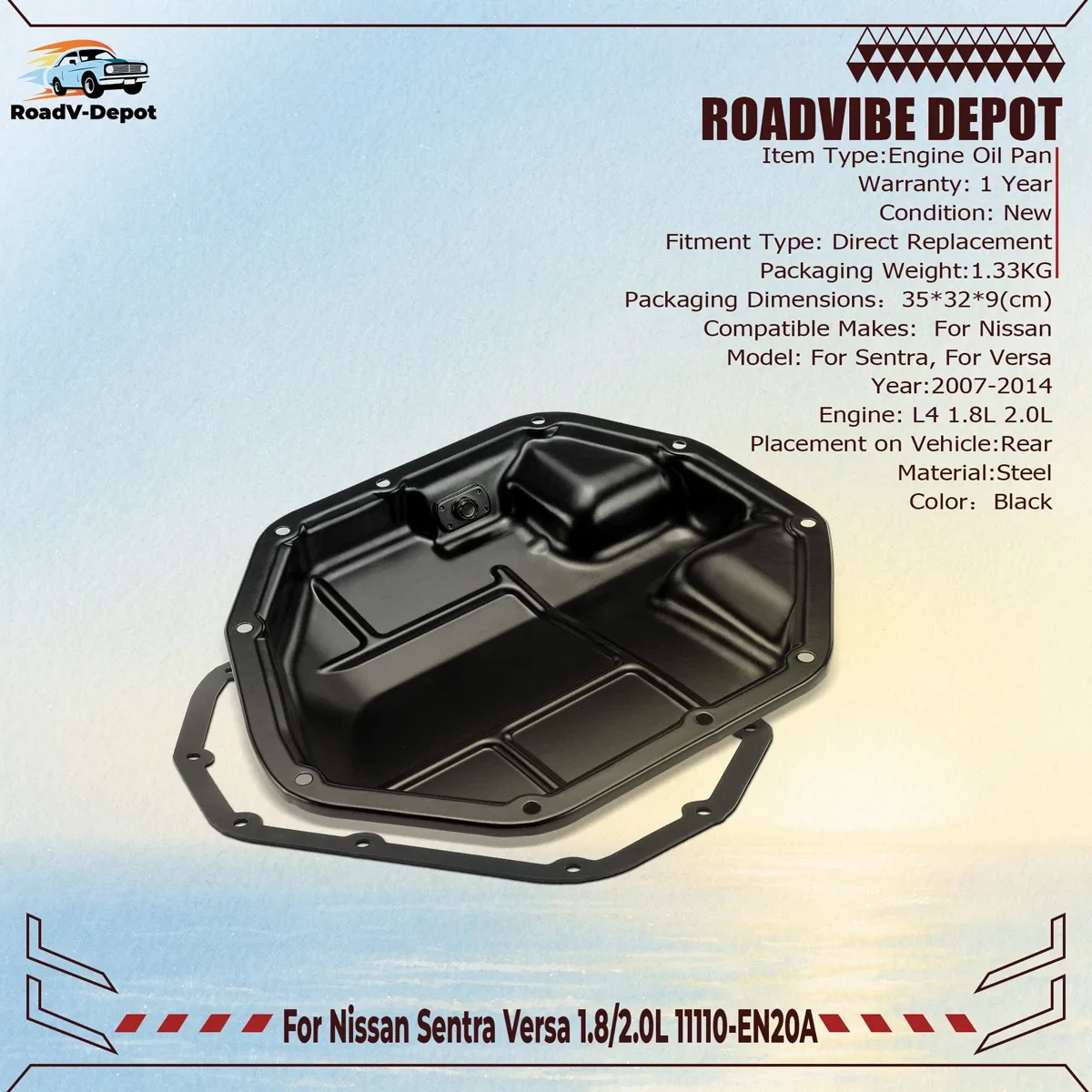 2007-2014 Nissan Sentra Versa Tiida Oil Pan RVD200772D