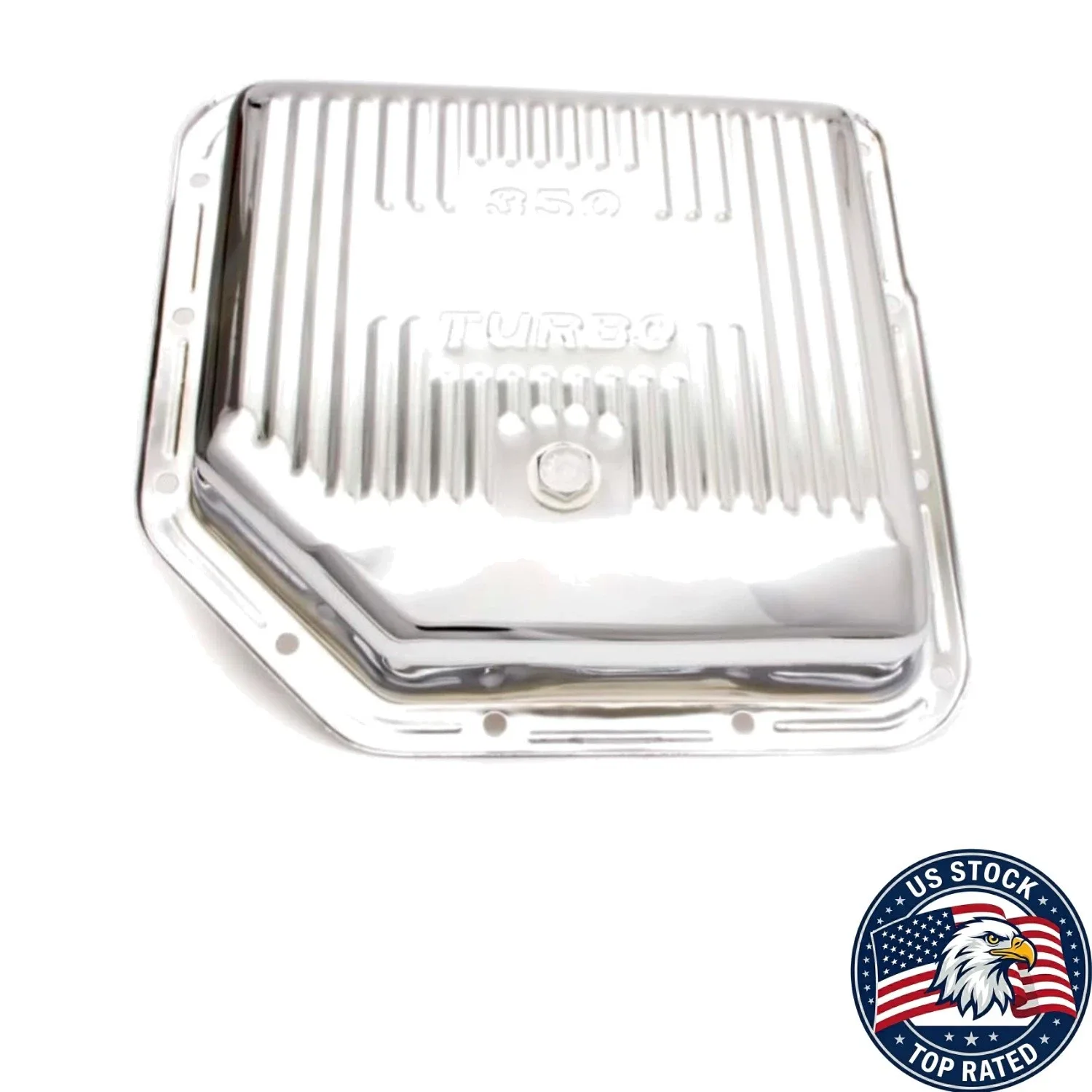 Chrome Finned Transmission Pan 2.8" D x 15" W - Unbranded (Chrome Finned Transmission Pan)